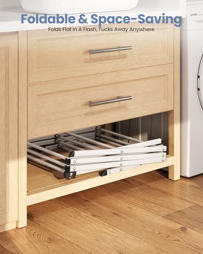 APEXCHASER Oversize 3-Tier Clothes Drying Rack, No Install, White - color: White