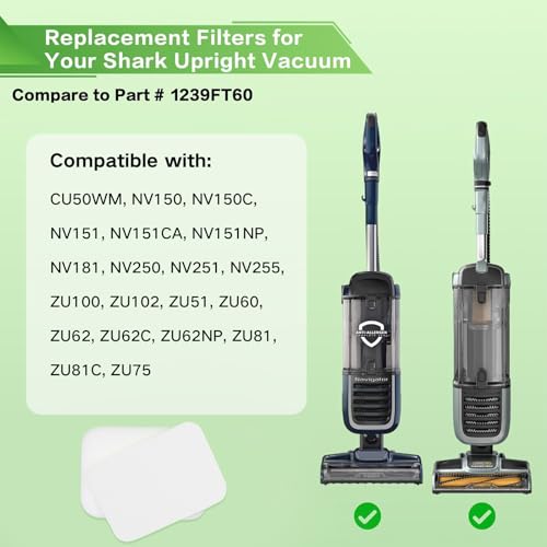 Foam Filter Replacement for Shark ZU102, ZU100, ZU60, ZU62 Upright Vacuum - color: ZU102 4-Foam White