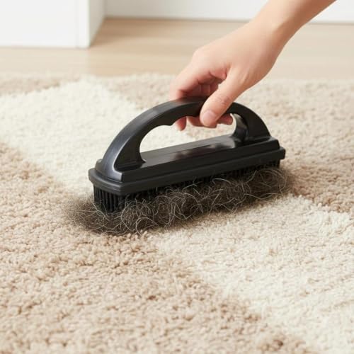 Rubber Brush - Effortless Pet Hair & Lint Removal for Couches & Clothes - color: Black