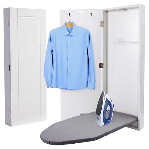 Ivation Wall Mount Ironing Board Cabinet, Fold Down, Wall Mounted, White - size: Left Side Door