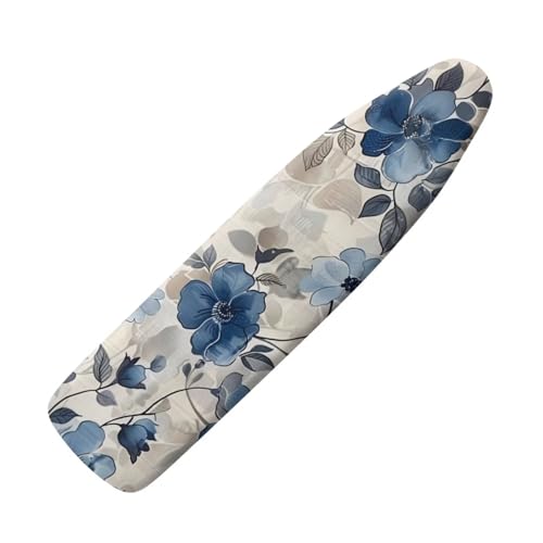 Blue Flower Ironing Board Cover with Pad Standard Size Padding Decorative Cover for Ironing Board Non-Slip Padded Iron Covers Table Top Ironing Board Sleeve with Elastic Edge - color: Flower Blue