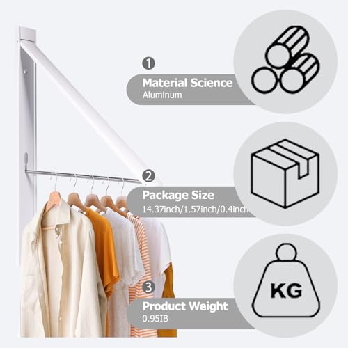 Wall Mounted Folding Clothes Drying Rack, Aluminum,Pearl White - color: Pearl White