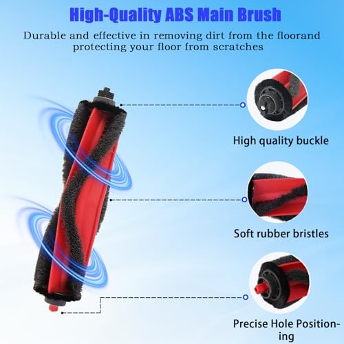 Q7 M5+ Replacement Parts Kit, compatible with Roborock Q7 M5+ and Q7 L5+ robot vacuums. Includes 2 main brushes, 6 side brushes, 6 dust bags and filters, 4 mop pads, 1 cleaning tool, and a screwdriver