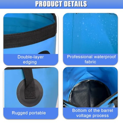 5 Gallon Collapsible Bucket with Handle for Car Washing (2PCS) - color: 2pcs