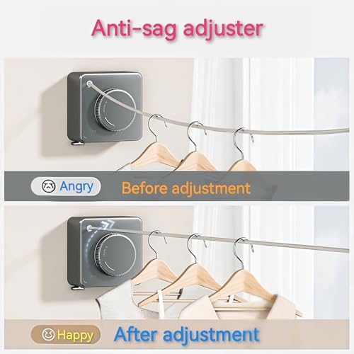 Retractable Clothesline, Wall Mounted, Stainless Steel, 17 Ft Indoor Outdoor (Grey-1) - color: Grey-1