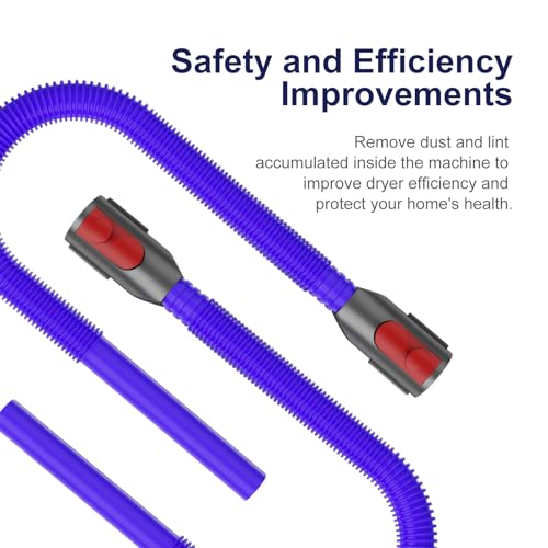 Dryer Lint Vacuum Attachment Compatible with Dyson V15 V12 V11 V10 V8 V7 Gen5 Cordless Vacuum Cleaner, Flexible Dryer Vent Cleaner Kit Lint, The switch lock, so you don't need press the switch tightly - style: 【V7-V15】Dryer Lint Vacuum Attachment+Switch l