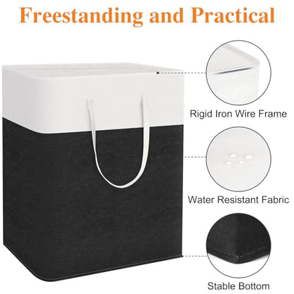 TasticTotes Laundry Basket 3-Pack, Laundry Hamper, 125L-Black - color: Black, size: 125L