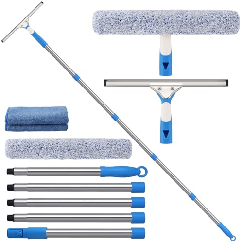 Mitclear 77'' Long Squeegee Window Cleaner Tool for Indoor Outdoor Windows - size: 6.5 Feet