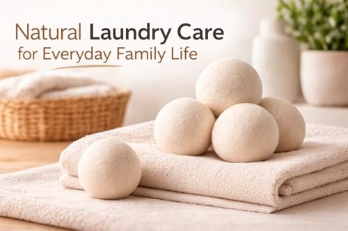 Wool Dryer Balls 6 Pack, 100% New Zealand Wool, Reusable Dryer Balls for Laundry, Natural Fabric Softener, Helps Reduce Drying Time, Wrinkles & Static Cling, 2.6 Inch - size: New Packaging 2.6 Inch (Pack of 6)