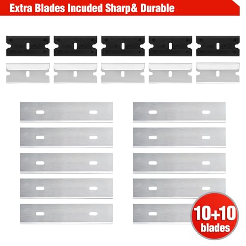 Goldblatt 2 Piece Razor Scraper Tool with 20-piece Blades, Razor Holder