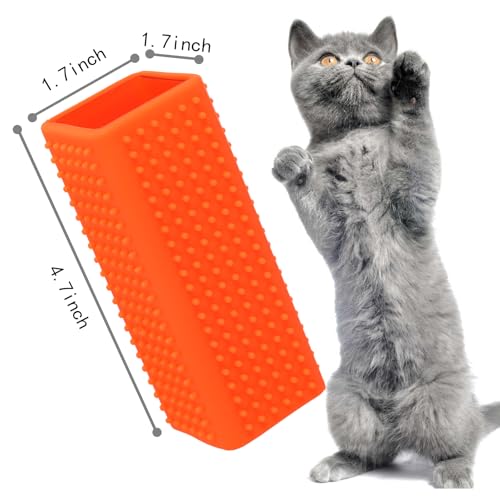 2pcs Pet Dog Cat Hair Remover, Pet Hair Removal Tool, Car Carpet Cleaner, Rubber Brush Roller, Dog Remover for car，Interior, Furniture, Sofa - color: orange and light blue