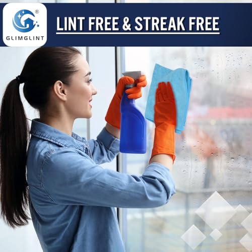 GLIMGLINT Microfiber Cleaning Cloth, 150 Pack Towels for Cars 14 X12 Inch - color: Blue