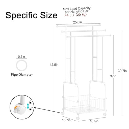 Freestanding Towel Rack for Bathroom, 3-Tier White Metal Stand with Basket