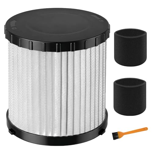 1 Pack DCV5801H HEPA Filter Replacement Compatible with DEWALT DCV580H / DCV581H 20V MAX Wet-Dry Vacuum Cleaner, with 2 Foam Sleeve Filters & 1 Brush, Washable and Reusable Filter - color: 1pcs