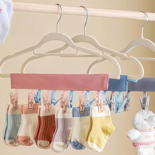 3Pcs Travel Hangers Foldable, Portable Foldable with 6 Clips for Swimsuit,Light Fabrics Towel & Sock Space-Saving