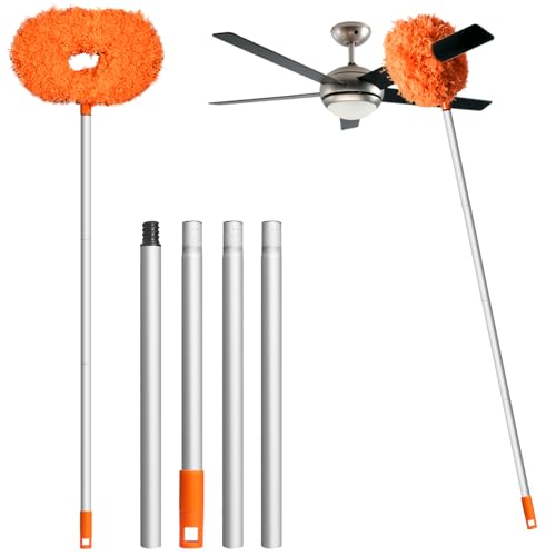 Eunice Ceiling Fan Cleaner Duster with Extension Pole, Orange 4.2FT - color: Orange, size: 4.2FT