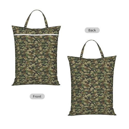 Camouflage Hunting Green Camo Travel Laundry Bags Cloth Diaper Wet Bags Handle Washable Dirty Clothes Bags Wet Dry Bag Suitcase Gym Swimming Pool College Dorm Wet Bag - color: 1 PC36, size: One Size