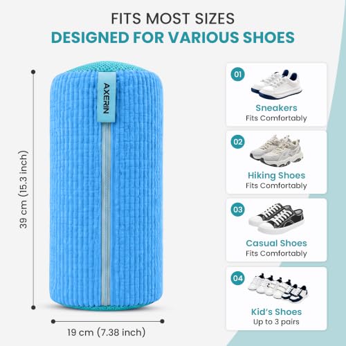 Shoe Washing Machine Bag for Washer and Dryer – 2pc Reusable Shoe Cleaning Bag for Sneakers & Tennis Shoes - color: BLUE