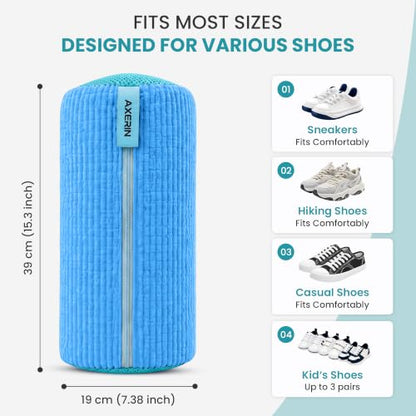 Shoe Washing Machine Bag for Washer and Dryer – 2pc Reusable Shoe Cleaning Bag for Sneakers & Tennis Shoes - color: BLUE