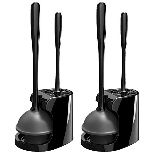 MR.SIGA Toilet Plunger and Brush Combo for Toilet Cleaning, Black, 2 Set (Pack of 6) - color: Black, size: 6.3 x 8.2 x 18.1 inch (Pack of 6)
