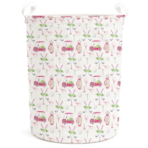 Green and Pink Golf Laundry Basket Hamper - color: Golf - 03