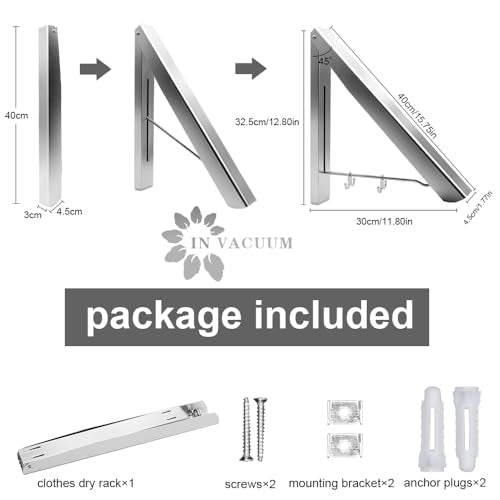 Drying Racks for Laundry Foldable, Wall Mounted Clothes Drying Rack - color: 1 Rack Sliver