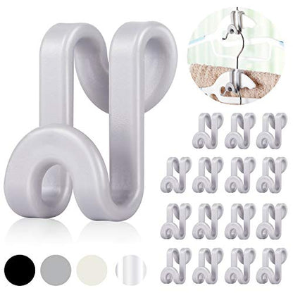 Mlici 60 Pcs Space Saving Hanger Connector Hooks for Closet Organizer, Gray - color: Gray