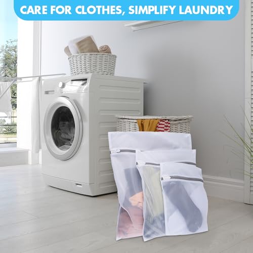 Mesh Laundry Bags for Delicates, 3 Pack Laundry Bags Mesh Wash Bags in 3 Sizes(1 Large, 1 Medium, 1 Small), Durable and Gentle Lingerie Bags for Washing Delicates, Garment Bag for Washing Machine - style: Fine Mesh