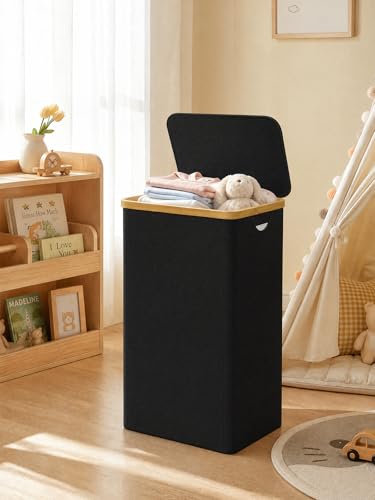 IEGrow Laundry Hamper with Lid,110L Laundry Basket with Mesh Bags,Black - color: Black, size: 110L