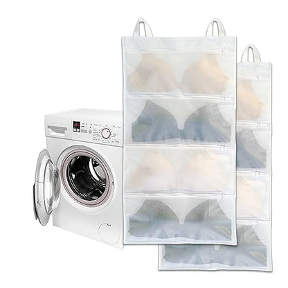Bra bags for laundry, 2 Pack – Holds 8 D–F Cups, 4-in-1 Cleans, Dries, Stores & Dust-Proof, Bra Washing Bags for Laundry Experience Better Than a Single Washing Net - size: D-F(2pcs)