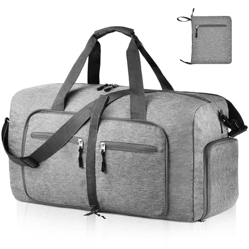 Dimayar 40L Foldable Duffle Bag, Travel & Weekender, Overnight, Gym - color: Grey, size: 40L