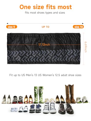 TOOSOFt Black Shoe Covers Disposable Non Slip 100 Pack (50 Pairs)