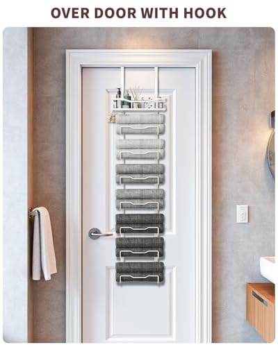 Aetyord Hanging Towel Racks for Bathroom Storage - color: White, size: 8 Tier