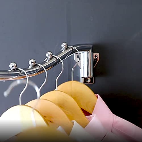2 PCS Folding Wall Mounted Clothes Hanger, Clothes Hanger Rack Retractable, Collapsible Stainless Steel Closet Clothes Hangers Garment Racks Clothes Drying Racks Coat Hooks Clothing Hanging Holder - size: 5 HOOKS x 2