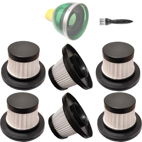 6 Pack Hepa Filters Replacement Compatible with Mini Vacuum Cleaner as Seen on TV. Washable and Durable Filters Works with Compact Cordless Vacuum. (Vacuum isn't Included）