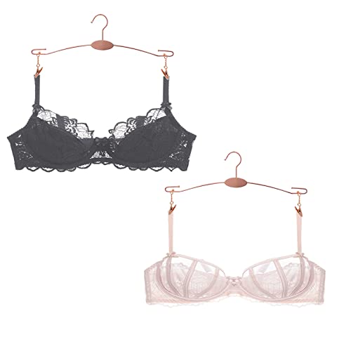 Metal Underwear Bra Rack, Durable Pants Clothes Hangers with Clips,for Lingerie Shop Display, 10pcs (Rose Gold-A1) - color: Rose Gold-a1