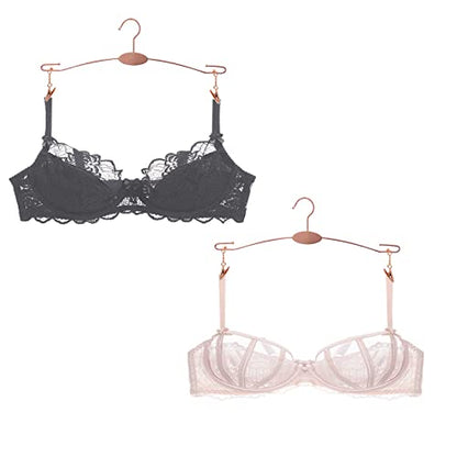 Metal Underwear Bra Rack, Durable Pants Clothes Hangers with Clips,for Lingerie Shop Display, 10pcs (Rose Gold-A1) - color: Rose Gold-a1