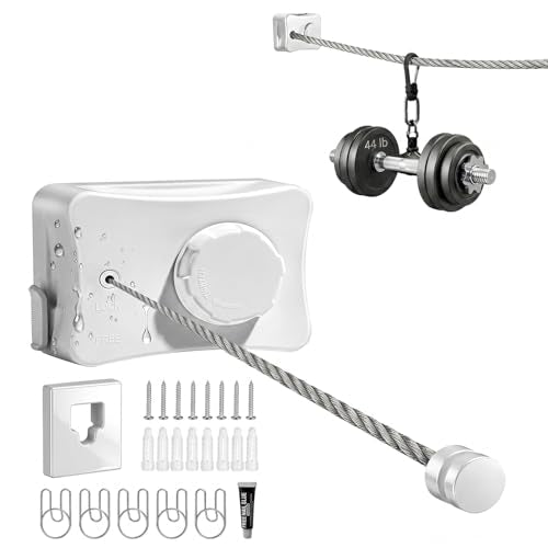 Retractable Clothesline Indoor Outdoor - Max Load 44 lbs, Heavy Duty Clothes Line for Indoors & Outside, 16.7ft Non-Sagging Laundry Line, Tendedero de Ropa Retractil, Clothing Drying Line - White - color: White