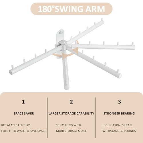 Mooche Swing Clothes Hanger Rack, Garment Racks 9.45" Long, White-2Pack - color: White, size: 2 Pack