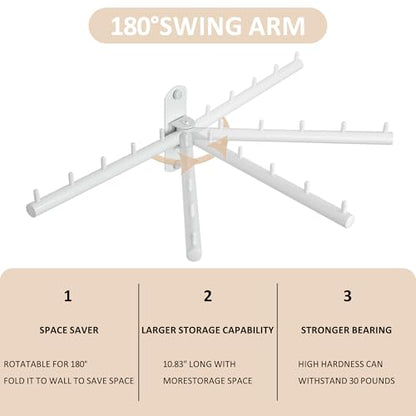 Mooche Swing Clothes Hanger Rack, Garment Racks 9.45" Long, White-2Pack - color: White, size: 2 Pack