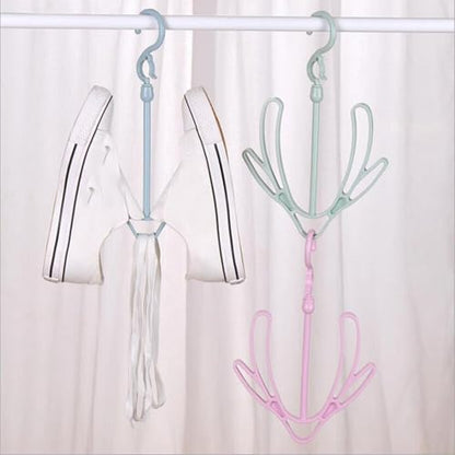Connectable Shoe Drying Rack | 360 Rotatable Windproof Hanger for Sneakers Scarves Hats (Green)