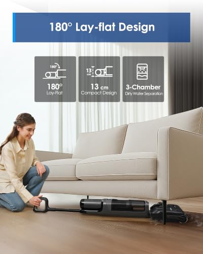 Tineco Floor ONE i6 Stretch Wet Dry Vacuum Cleaner, Vacuum & Mop All in One, 20kpa Powerful Suction, Up to 40 Minutes Runtime, 180° Lay-Flat, Anti-Tangle Design, Full-Path Self-Cleaning&185℉ Flashdry - style: Floor One i6 Stretch
