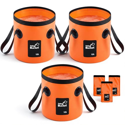 3 Gallon 3 Pack Collapsible Bucket,Orange - color: Orange, size: 3 Gallon