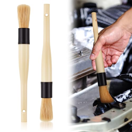 Patelai 2 Pack Parts Cleaning Brush Home and Auto Use,Boar Bristle - color: Boar Bristle