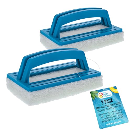 U.S. Pool Supply Hand-Held Pool Scrub Brush Pad 2 Pack, Scrubbing Scouring - size: 3x6