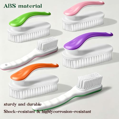 2 Pack Shoe & Laundry Cleaning Brush,Household Soft Bristle Scrubbing for Clothes,Bathroom Stains Removal,Ergonomics Grip Easy Hold - color: Green-01