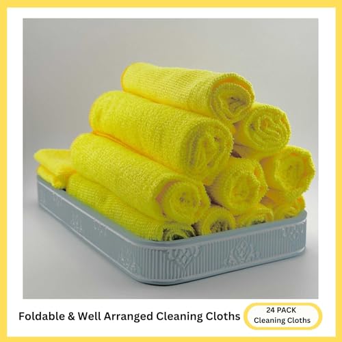 Microfiber Cleaning Cloth for Kitchen & households, Towels for Cars - color: Yellow