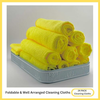 Microfiber Cleaning Cloth for Kitchen & households, Towels for Cars - color: Yellow