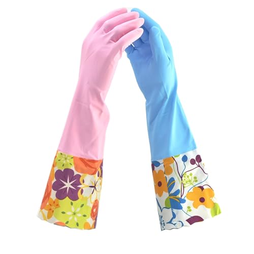 Finnhomy Unisex Adult Household Gloves, Pink/Blue, Large Pack Of 2 US - color: Pink/Blue, size: Large (Pack of 2)