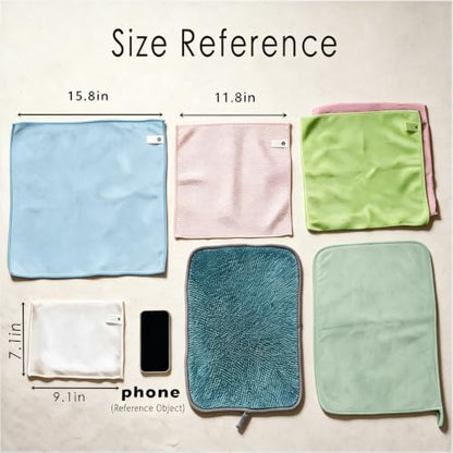 DQZ Microfiber Cleaning Cloths Set 7 Pack Reusable Cleaning Rags